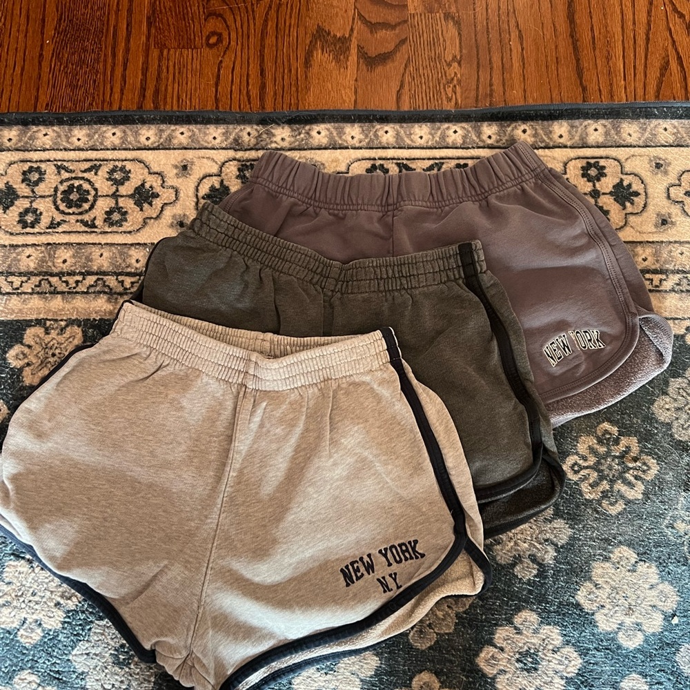 Brandy Melville Gray and Black Athletic Shorts Trio